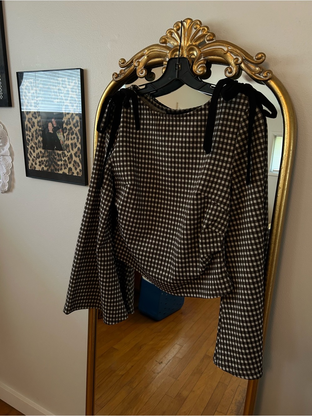 Cider checkered bow shirt